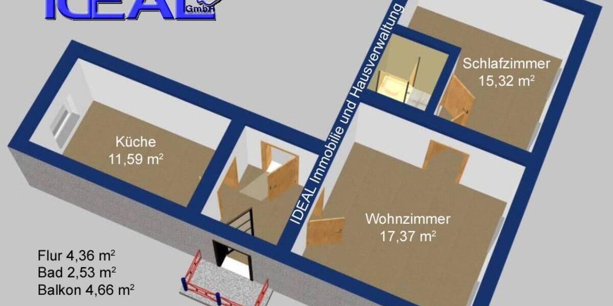 Etagenwohnung Plauen Westend - 2 Zimmer, 53 m&sup2;, 215&euro; | Angebot:25985038
