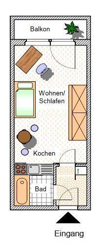 Etagenwohnung Bad Elster - 1 Zimmer, 29 m&sup2;, 160&euro; | Angebot:26534423