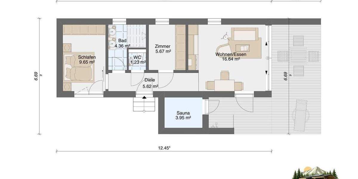 Bungalow Selb - 3 Zimmer, 43 m&sup2;, 220.250&euro; | Angebot:25661081