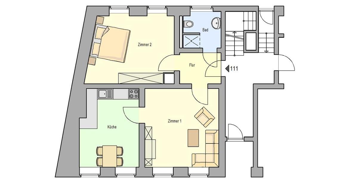 Etagenwohnung Schleiz - 2 Zimmer, 56 m&sup2;, 575&euro; | Angebot:25880875