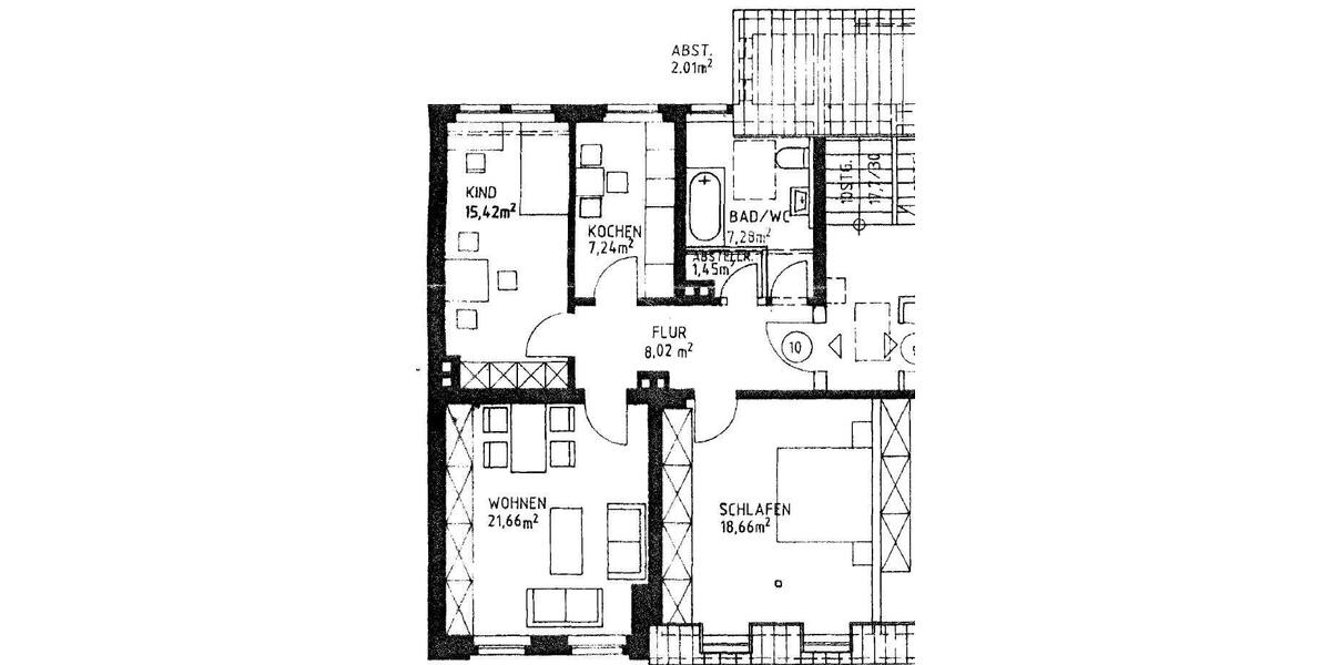 Etagenwohnung Plauen - 3 Zimmer, 77 m&sup2;, 354&euro; | Angebot:24461833