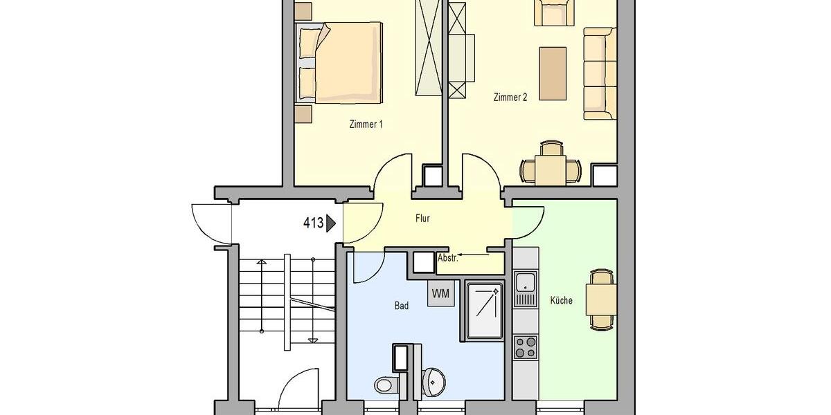 Etagenwohnung Schleiz - 2 Zimmer, 58 m&sup2;, 460&euro; | Angebot:25975043