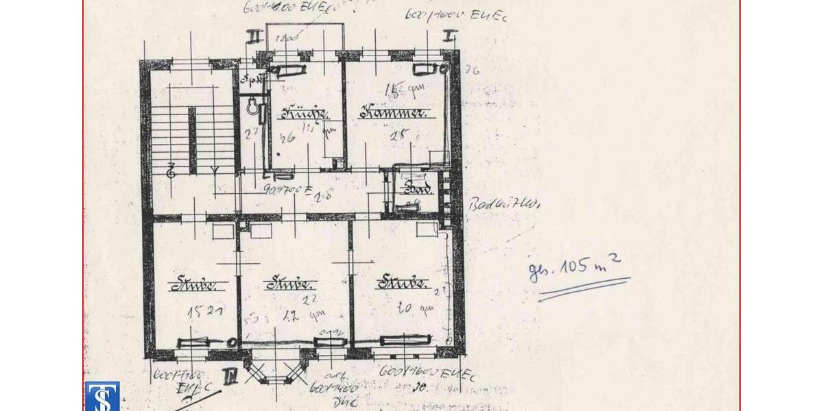 Etagenwohnung Plauen Bahnhofsvorstadt - 4 Zimmer, 105 m&sup2;, 600&euro; | Angebot:20200948