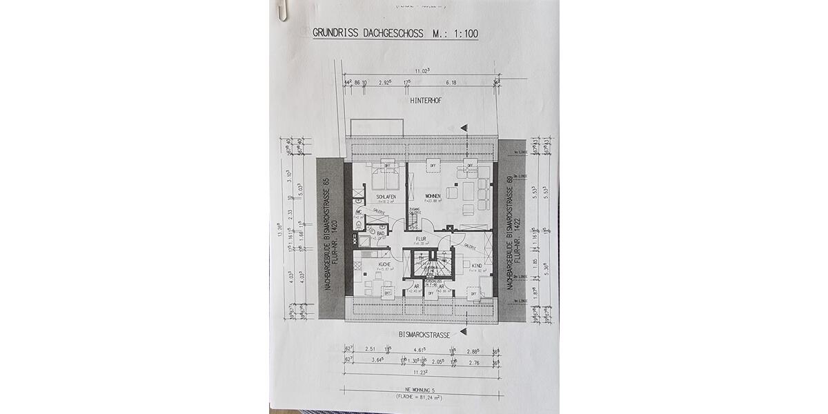 Dachgeschoßwohnung Hof Altstadt - 3 Zimmer, 81 m&sup2;, 550&euro; | Angebot:26176515