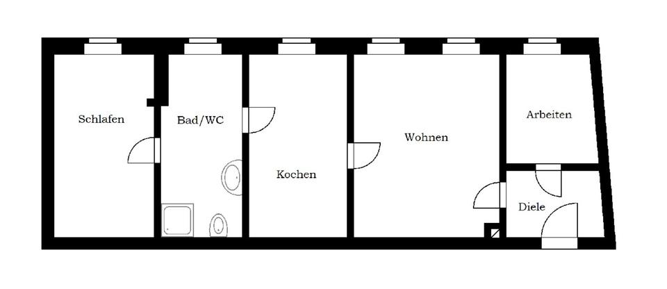 Dachgeschoßwohnung Adorf/Vogtland Vogtland - 2.5 Zimmer, 63 m&sup2;, 284&euro; | Angebot:25487034
