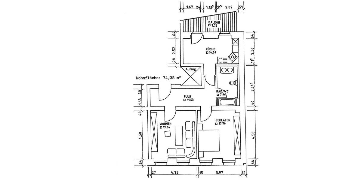Etagenwohnung Plauen Westend - 2 Zimmer, 74 m&sup2;, 395&euro; | Angebot:25694440