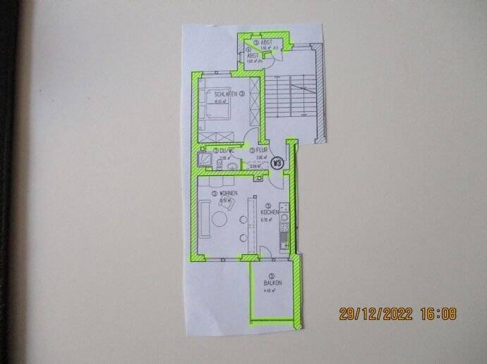 Etagenwohnung Plauen Südvorstadt - 2 Zimmer, 54 m&sup2;, 270&euro; | Angebot:25688841