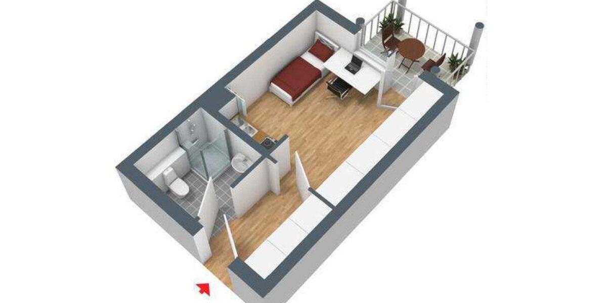 Etagenwohnung Hof Christiansreuth - 1 Zimmer, 27 m&sup2;, 70.000&euro; | Angebot:26974914