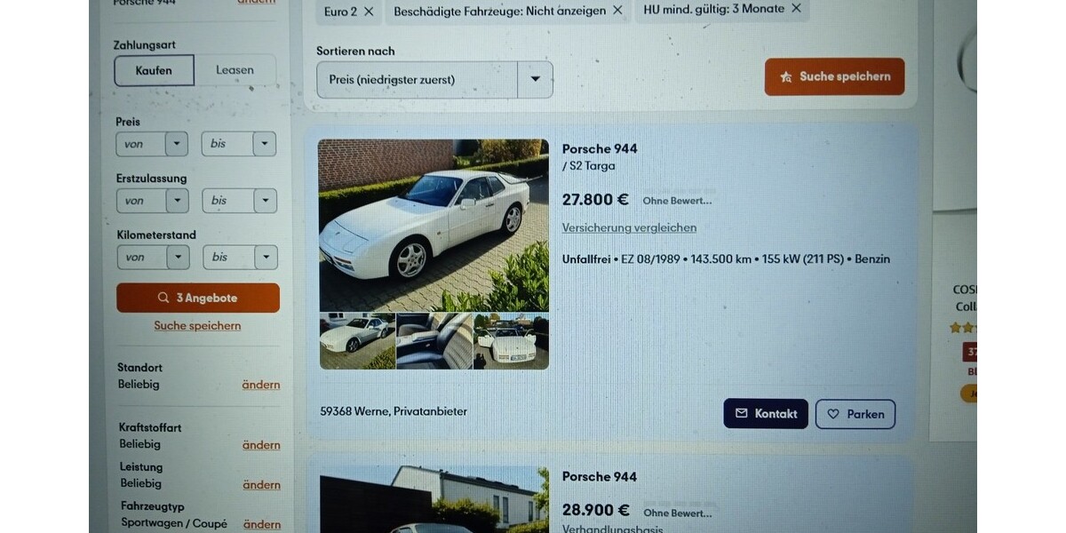 Porsche 944 208.000 km 17.800 &euro; Kirchenlamitz 95153