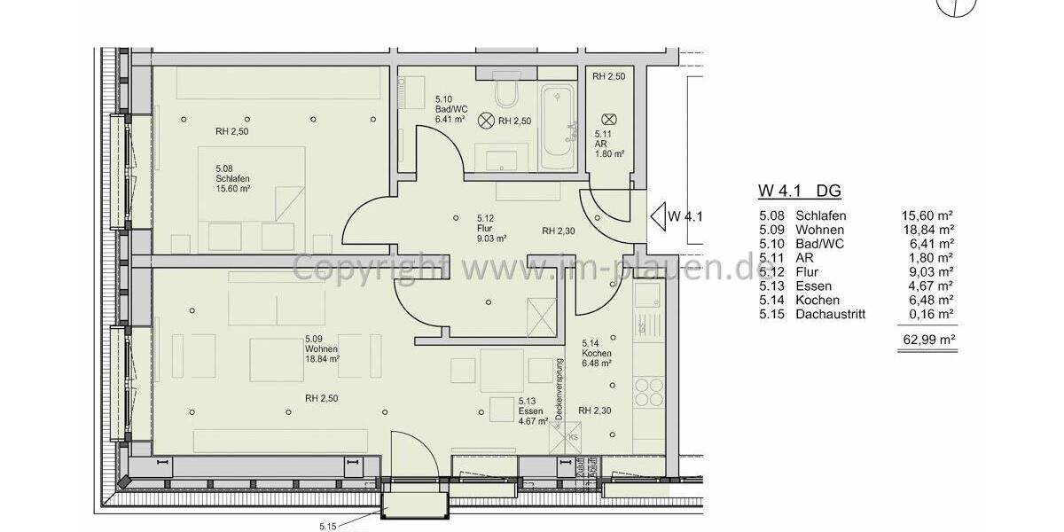 Etagenwohnung Plauen Stadtmitte - 2 Zimmer, 63 m&sup2;, 410&euro; | Angebot:25694434