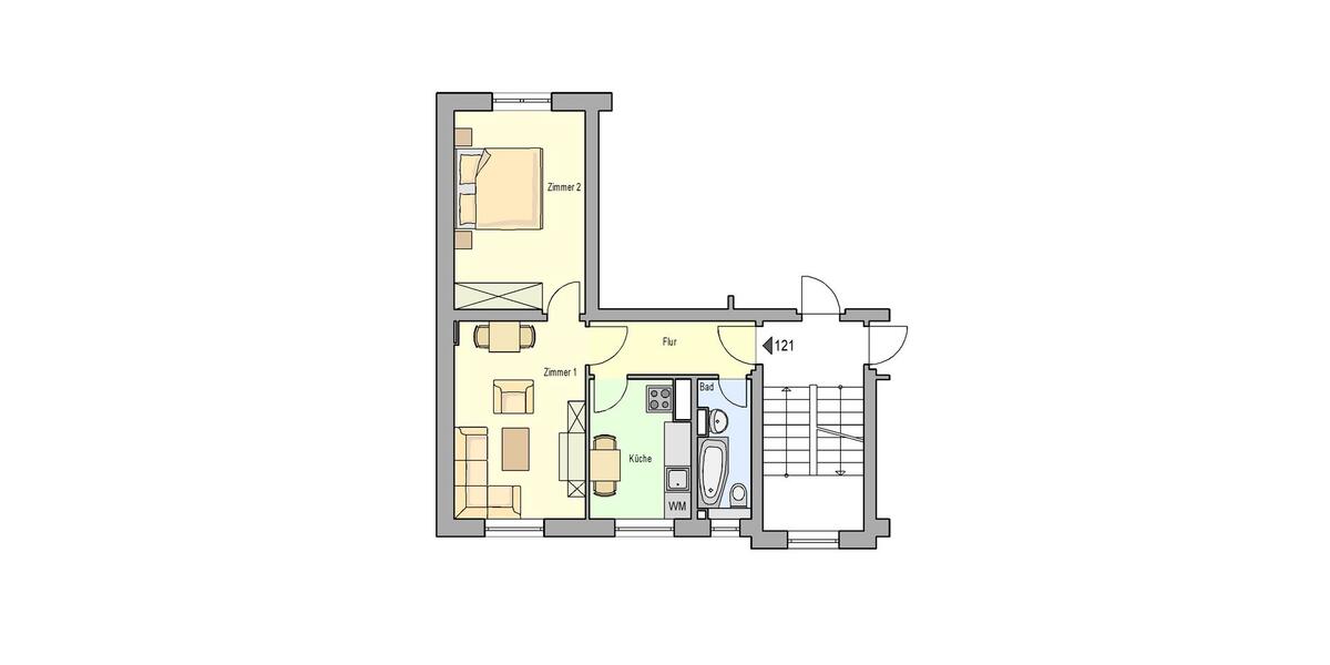Etagenwohnung Schleiz - 2 Zimmer, 42 m&sup2;, 270&euro; | Angebot:26545269