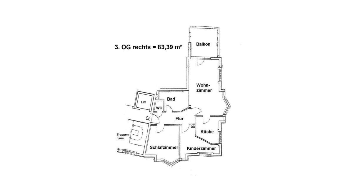 Etagenwohnung Plauen Chrieschwitz - 3 Zimmer, 83 m&sup2;, 510&euro; | Angebot:25819924