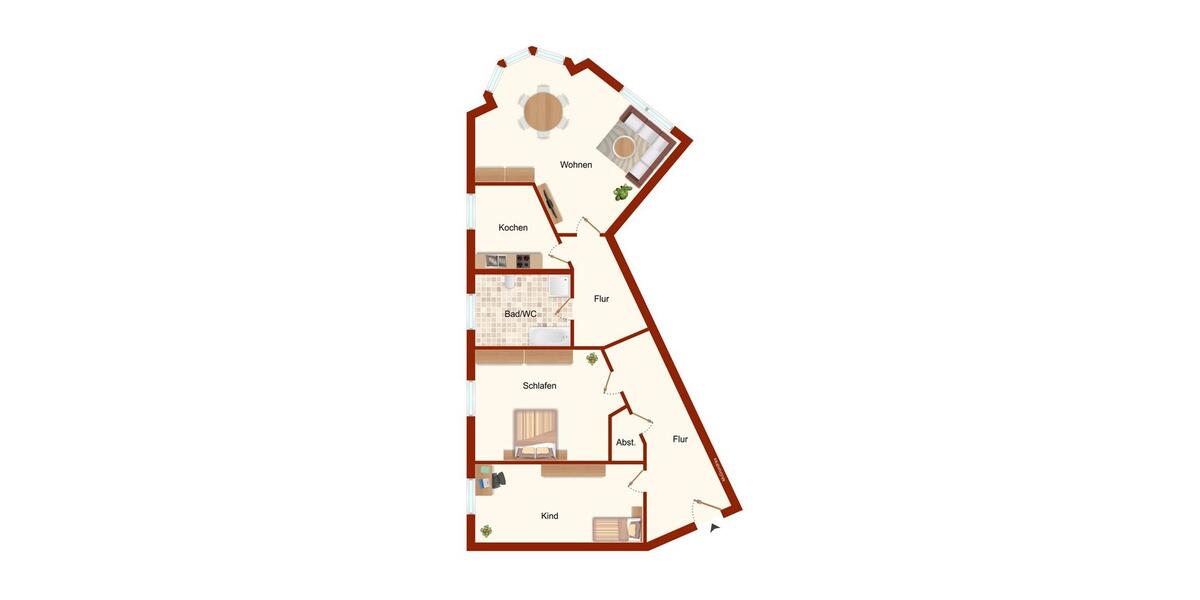 Etagenwohnung Plauen Bahnhofsvorstadt - 2 Zimmer, 67 m&sup2;, 390&euro; | Angebot:24491581