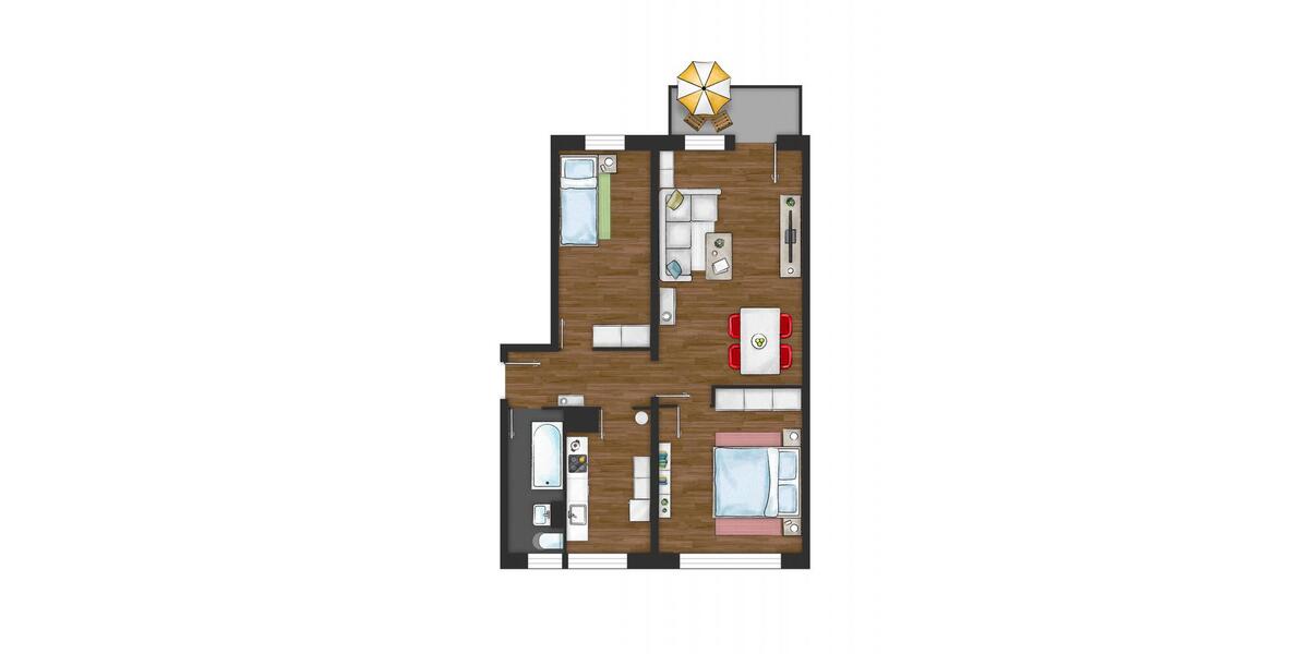 Erdgeschoßwohnung Plauen Bahnhofsvorstadt - 3 Zimmer, 57 m&sup2;, 330&euro; | Angebot:24598538