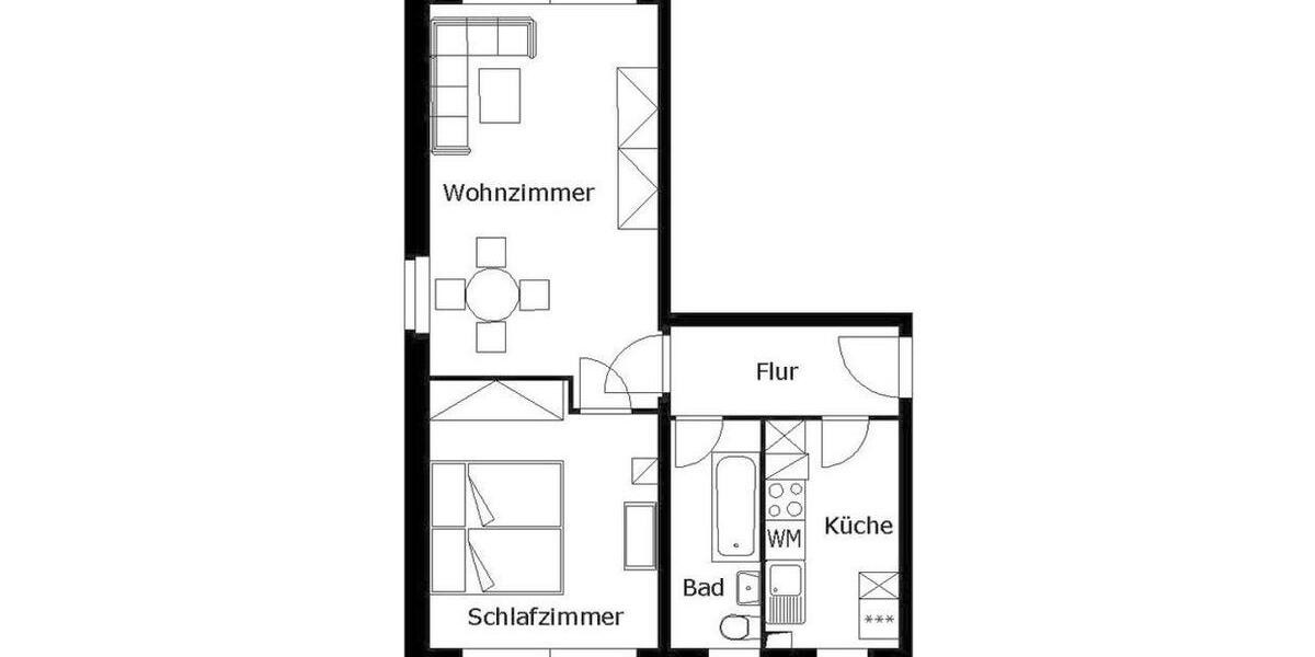 Etagenwohnung Plauen Alt Chrieschwitz - 2 Zimmer, 48 m&sup2;, 240&euro; | Angebot:25340948