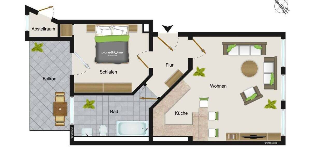 Etagenwohnung Plauen Preißelpöhl - 2 Zimmer, 54 m&sup2;, 44.000&euro; | Angebot:25747108