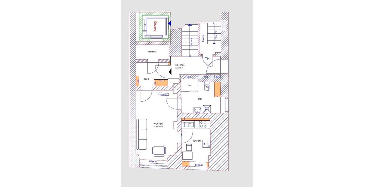 Etagenwohnung Schleiz - 1 Zimmer, 42 m&sup2;, 340&euro; | Angebot:25880874